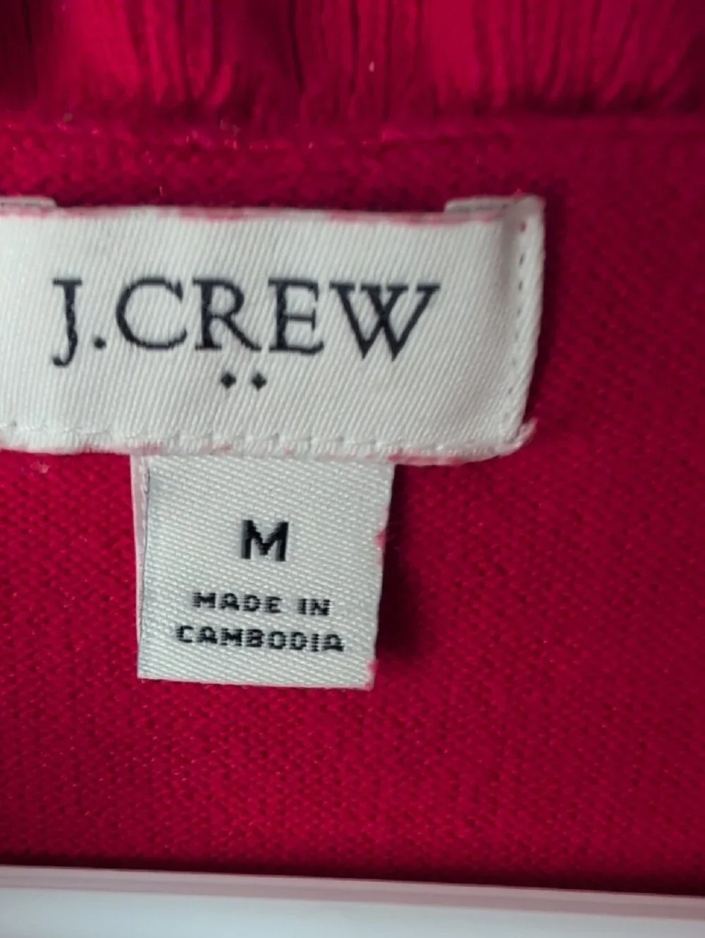 J. Crew 100% Cotton Bright Red Knit Sweater Size M